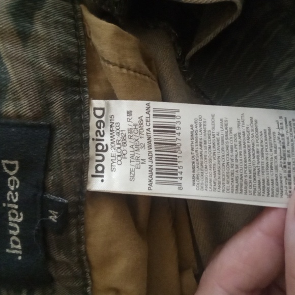 Desigual Malala Camoflowers Womens Jogger Pants Cargo Military Size Medium - Picture 5 of 11